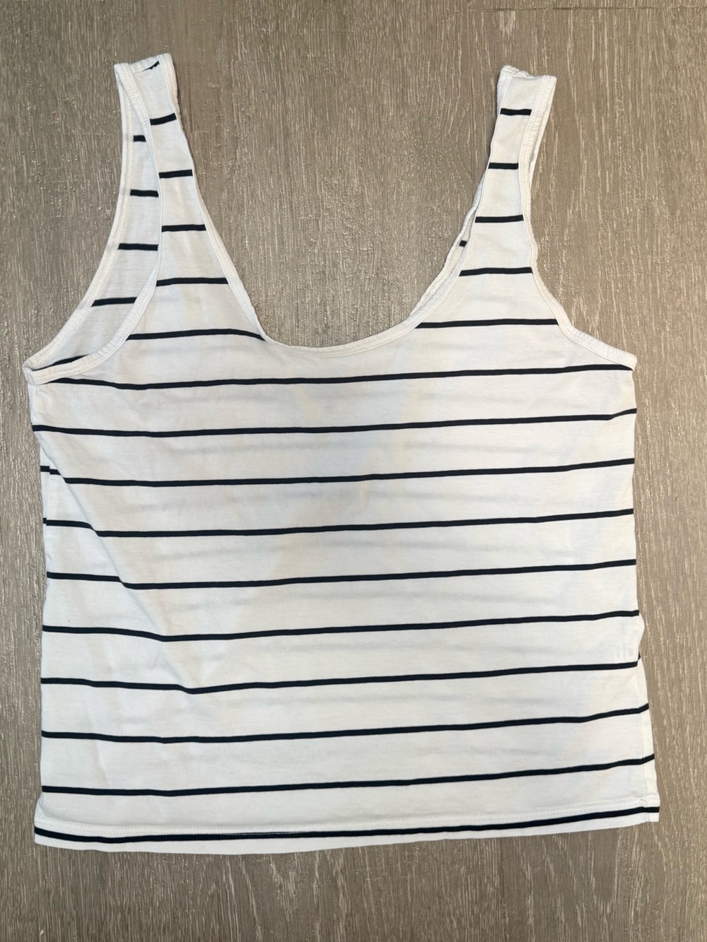 Abercrombie & Fitch White Tank with Black Stripes